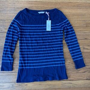 Vineyard Vines Navy Blue Striped 3/4 Long Sleeve Top Size Small NWT